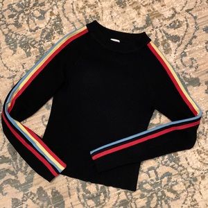 Hippy Rose Striped Sleeve Sweater